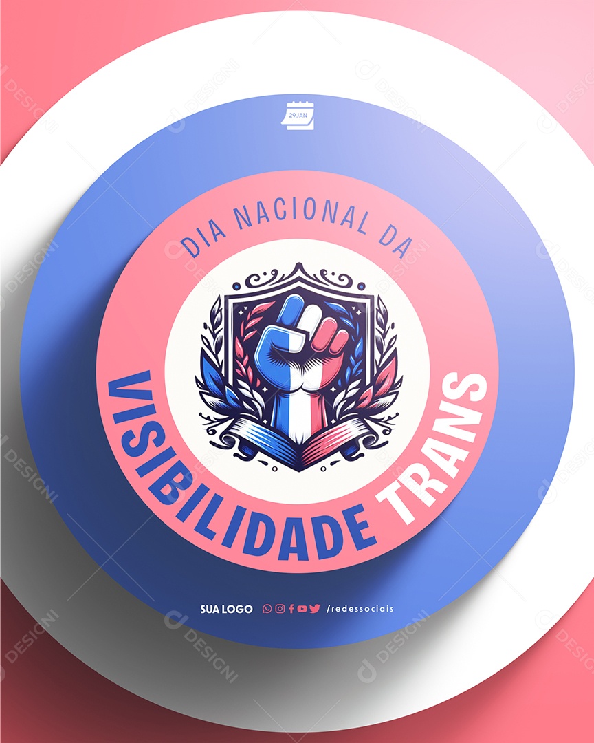 Dia Nacional da Visibilidade Trans 29 de Janeiro Social Media PSD Editável