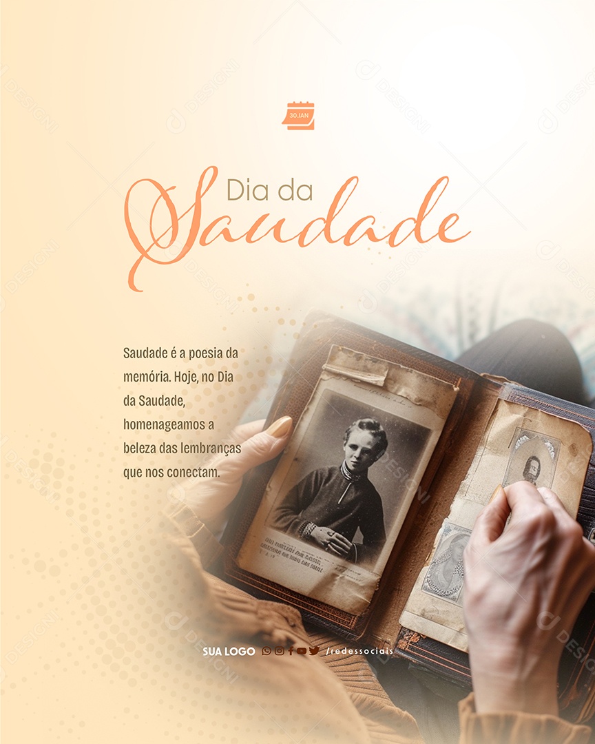 Dia da Saudade 30 De Janeiro é a Poesia da Mémoria Social Media PSD Editável