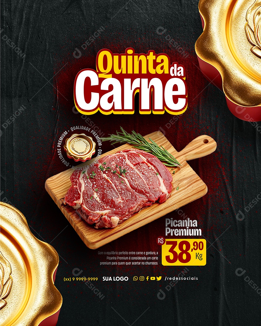 Quinta da Carne Picanha Premium 38.90 KG Editable Social Media PSD