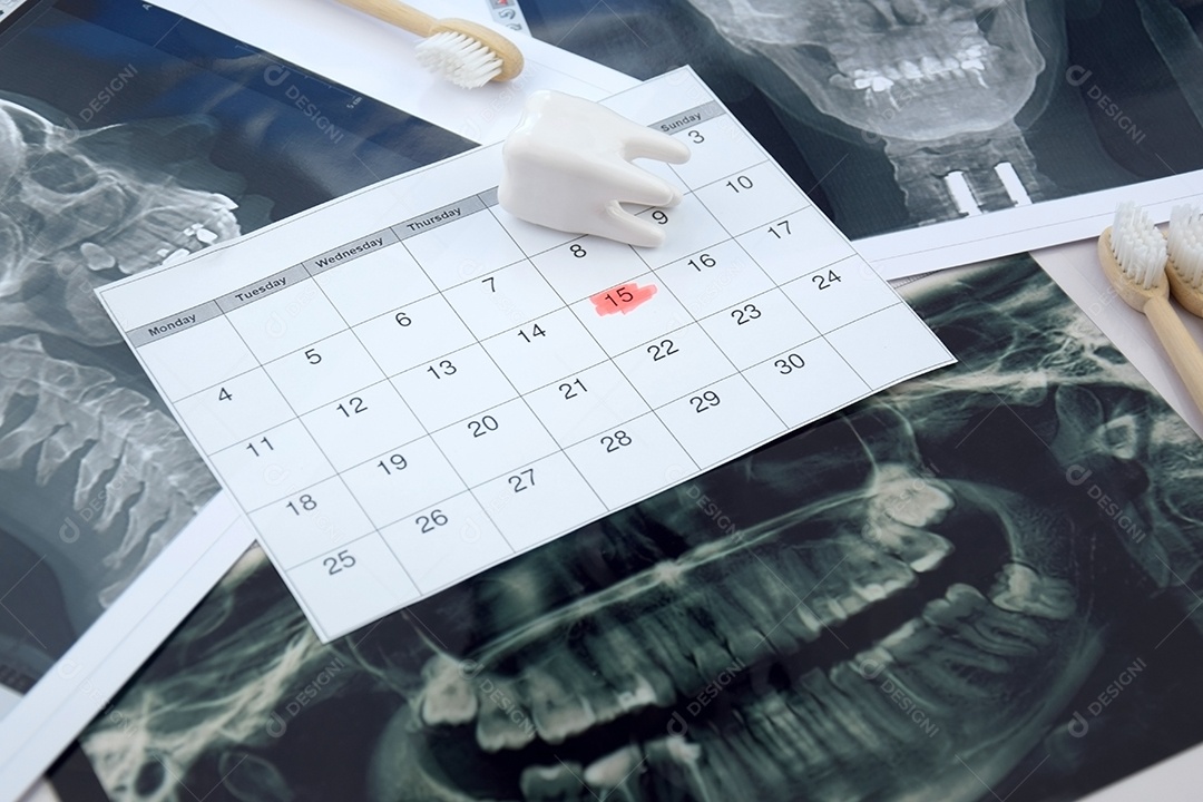 Instantâneo panorâmico da mandíbula do dente do paciente