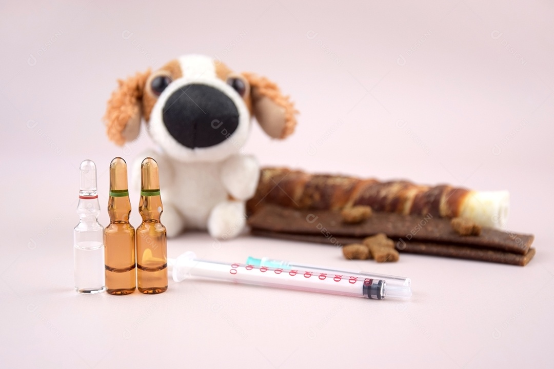 Vacinação de cachorro campanha sobre fundo claro