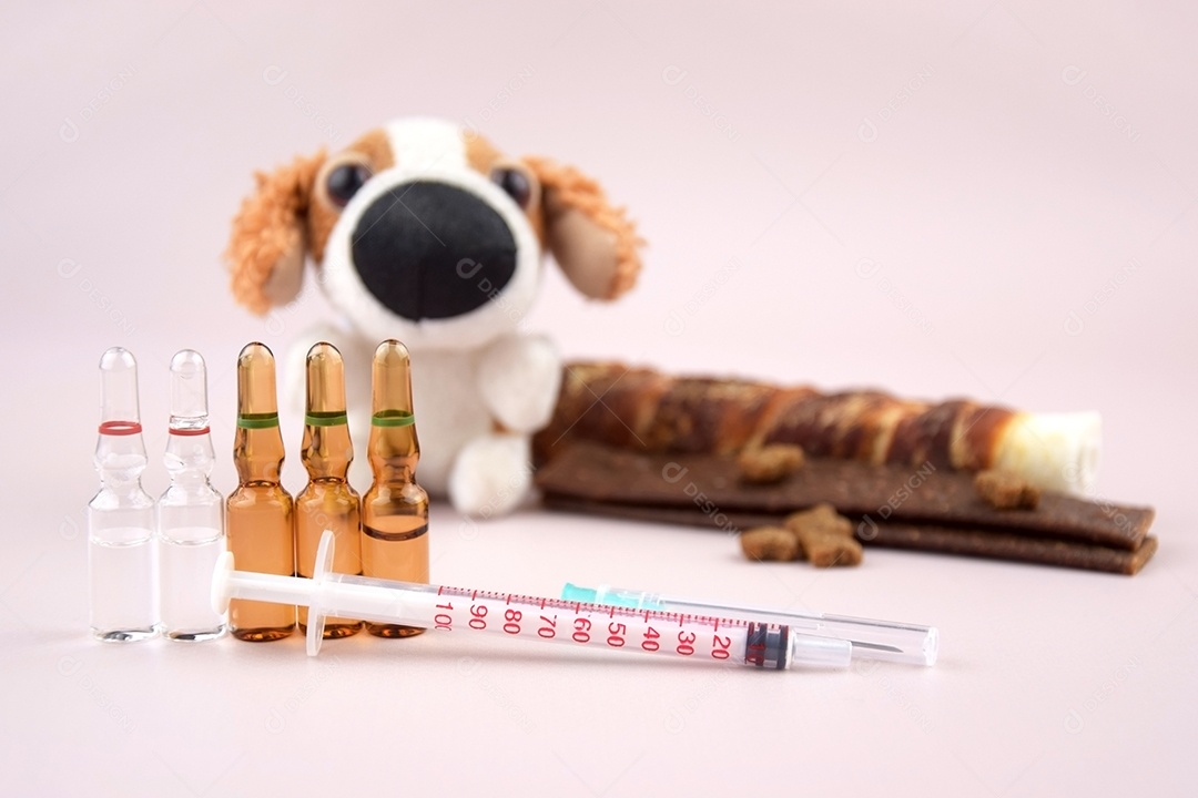 Vacinação de cachorro campanha sobre fundo claro