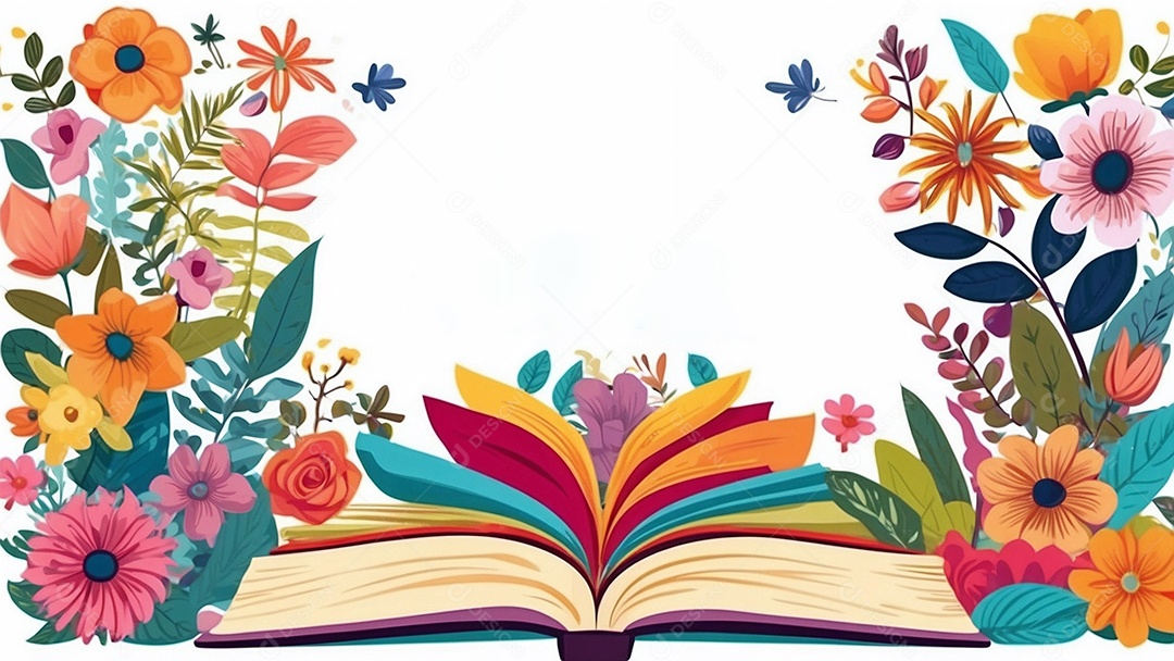 Fundo de modelo do dia mundial do livro para ilustração de mídia social IA generativa