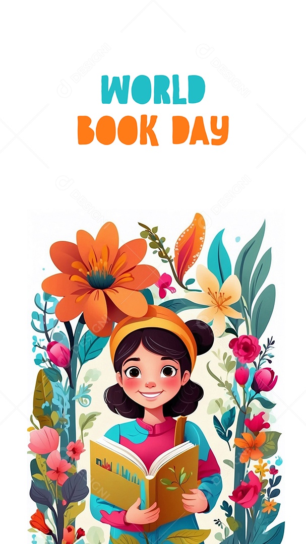 Fundo de modelo do dia mundial do livro para ilustração de mídia social IA generativa