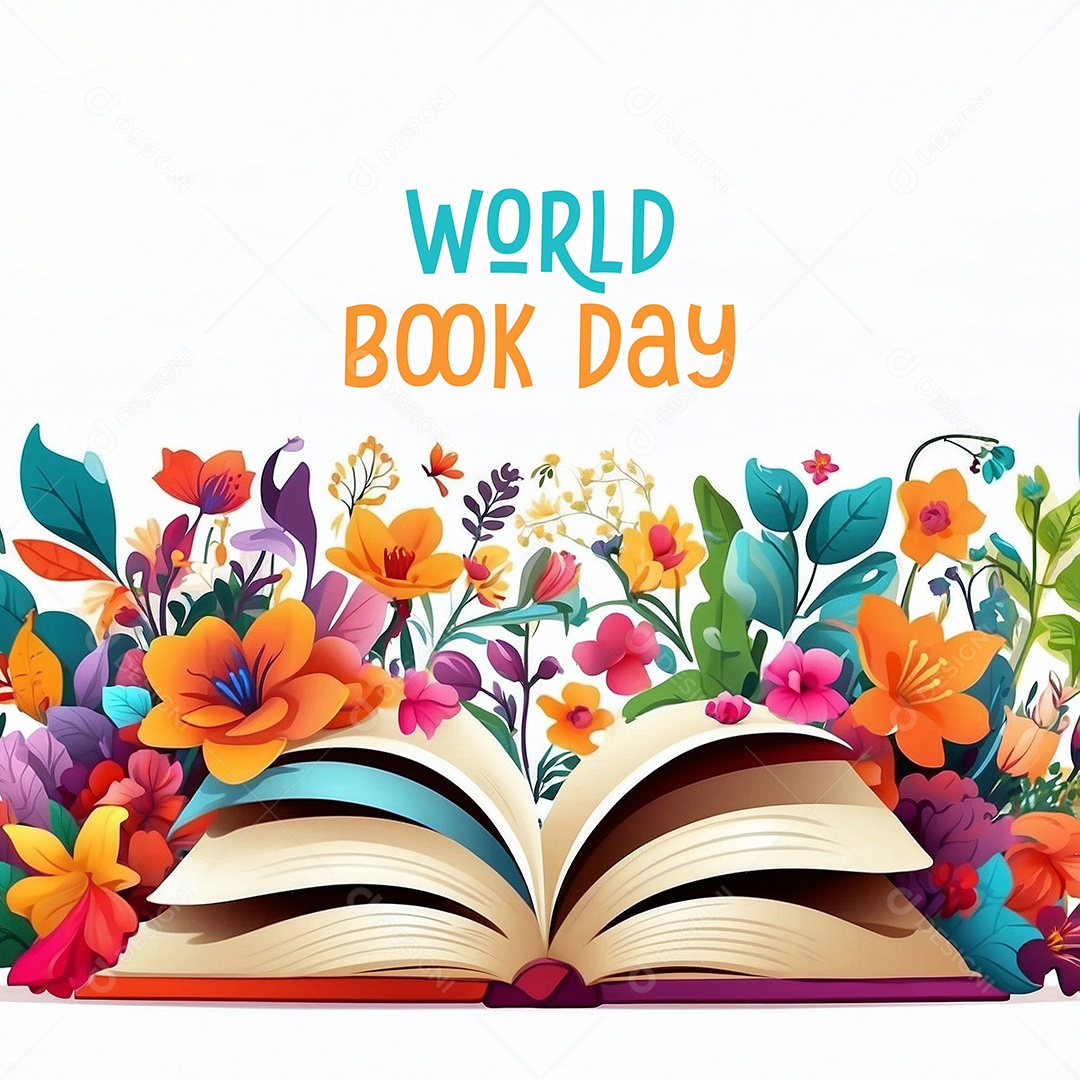 Fundo de modelo do dia mundial do livro para ilustração de mídia social IA generativa