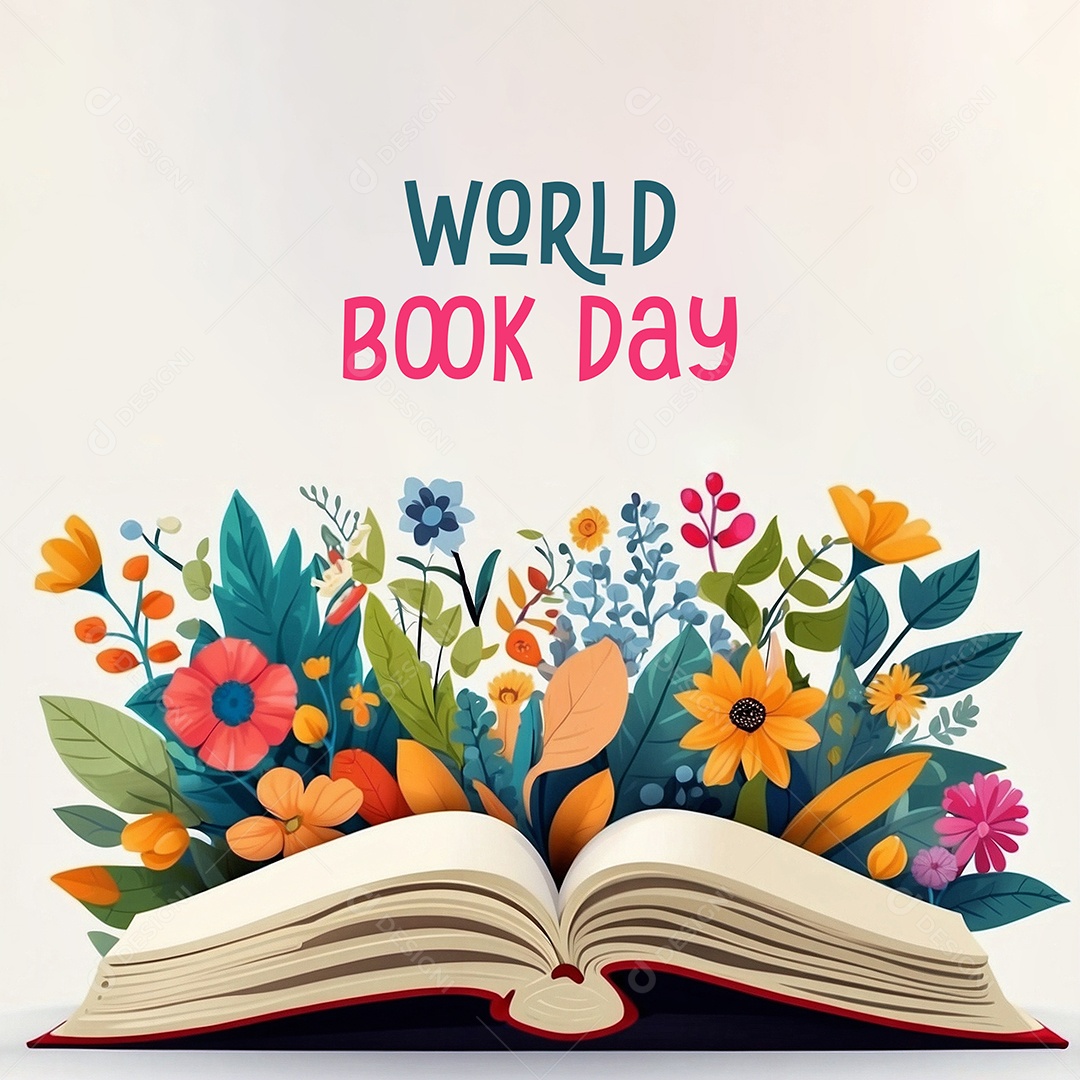 Fundo de modelo do dia mundial do livro para ilustração de mídia social IA generativa