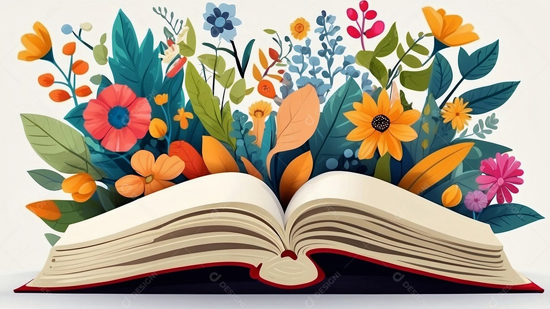 Fundo de modelo do dia mundial do livro para ilustração de mídia social IA generativa