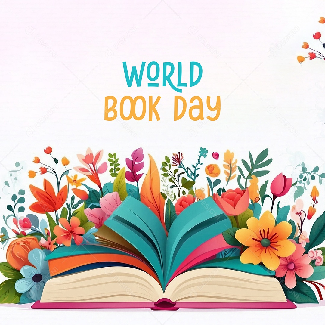 Fundo de modelo do dia mundial do livro para ilustração de mídia social IA generativa