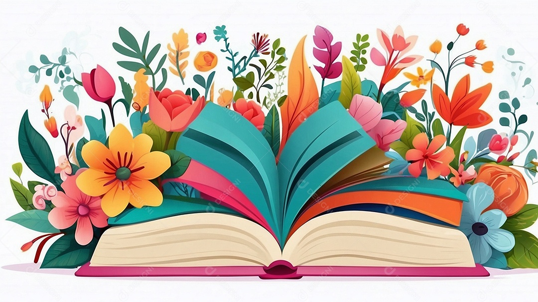 Fundo de modelo do dia mundial do livro para ilustração de mídia social IA generativa