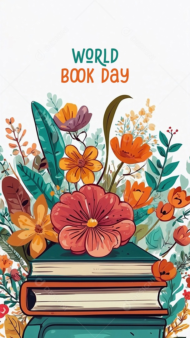 Fundo de modelo do dia mundial do livro para ilustração de mídia social IA generativa