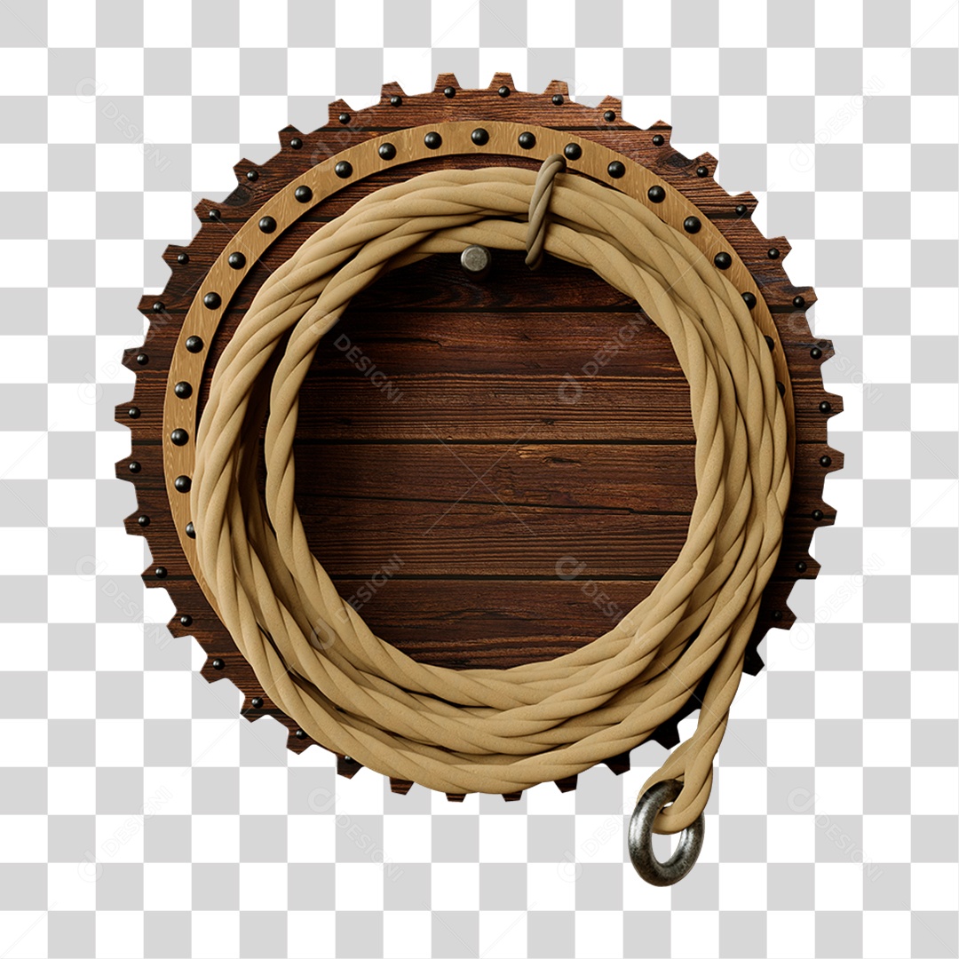 Placas Madeira Redonda Cordas PNG Transparente