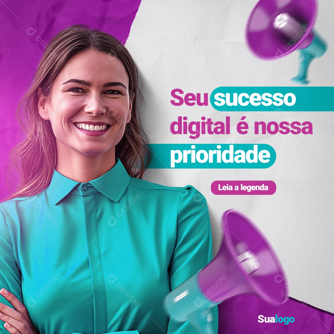 Agência De Marketing Seu sucesso digital é nossa prioridade Social Media PSD Editável
