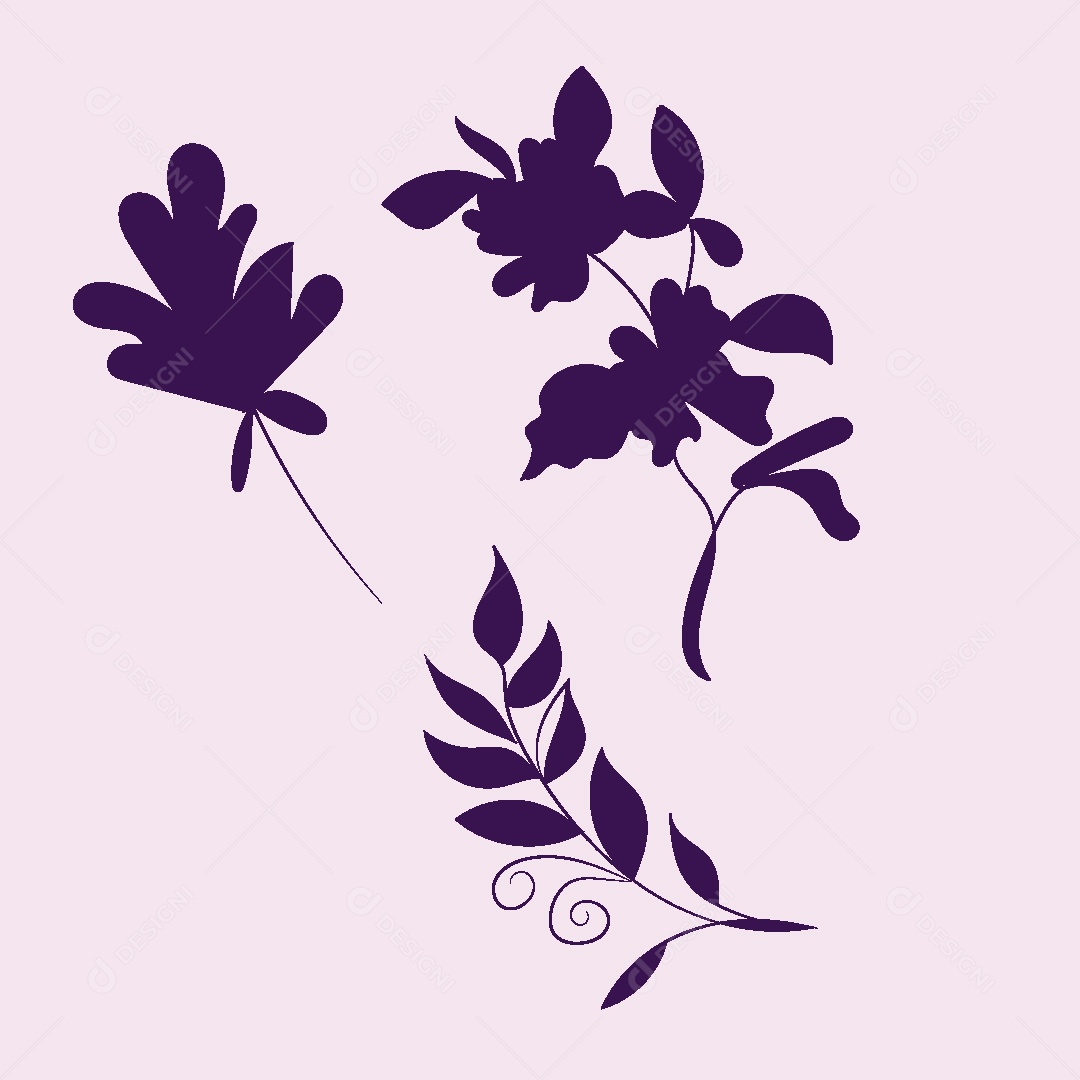 Desenhos de Flores Feito a Mão Vetor EPS