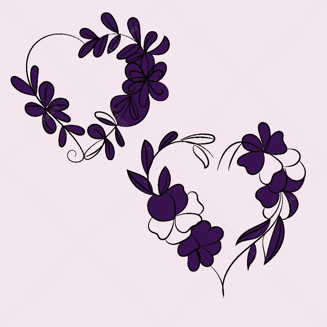 Desenhos de Flores Feito a Mão Vetor EPS