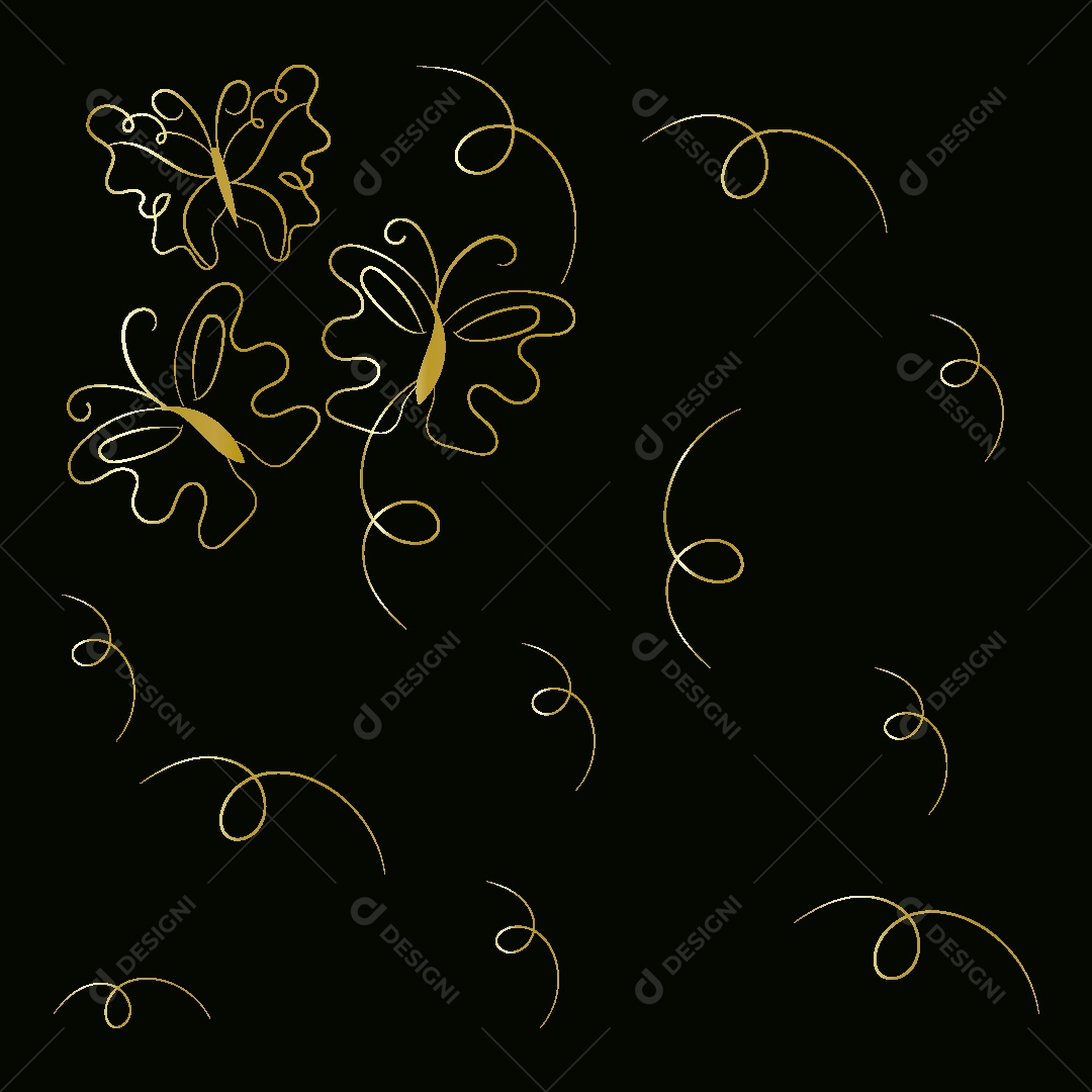 Desenhos de Borboletas Feito a Feito a Mão Vetor EPS