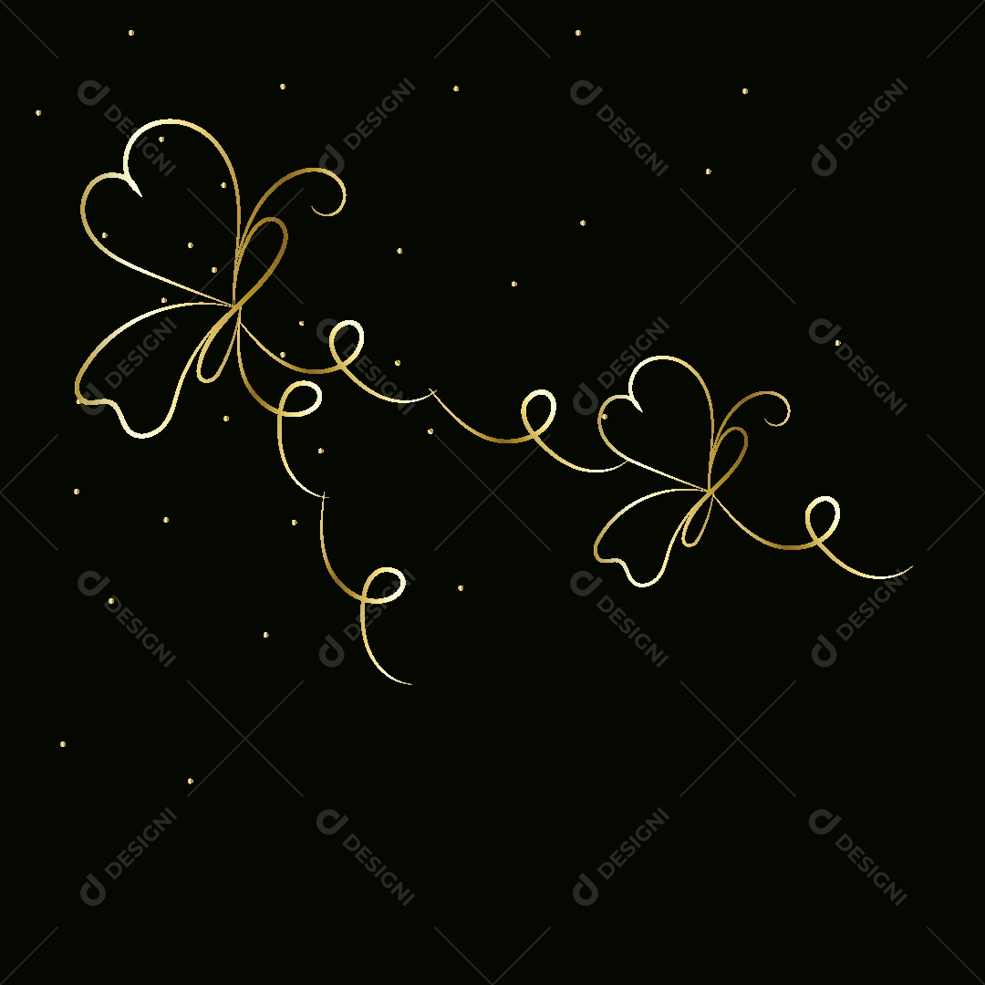 Desenhos de Borboletas Feito a Feito a Mão Vetor EPS