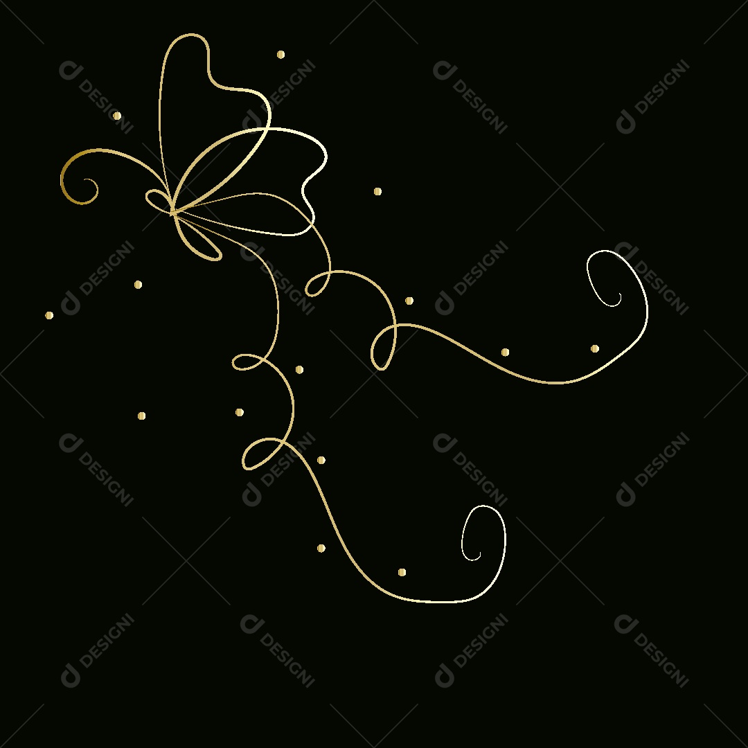 Desenhos de Borboletas Feito a Feito a Mão Vetor EPS