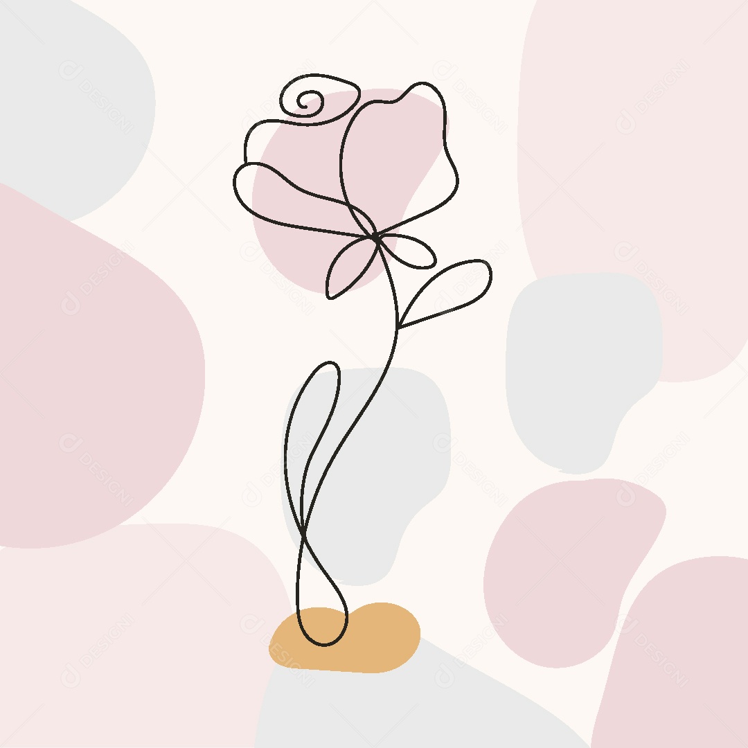 Desenho de Flor Feito a Mão Vetor EPS