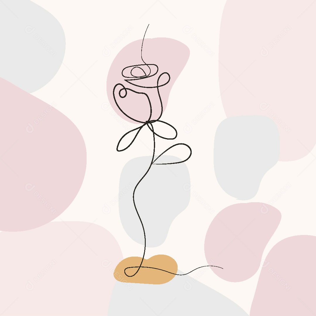 Desenho de Flor Feito a Mão Vetor EPS