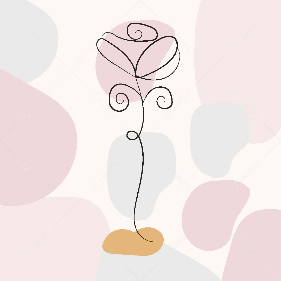 Desenho de Flor Feito a Mão Vetor EPS