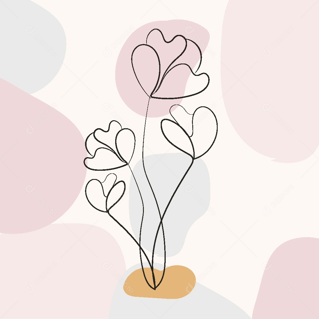 Desenho de Flor Feito a Mão Vetor EPS