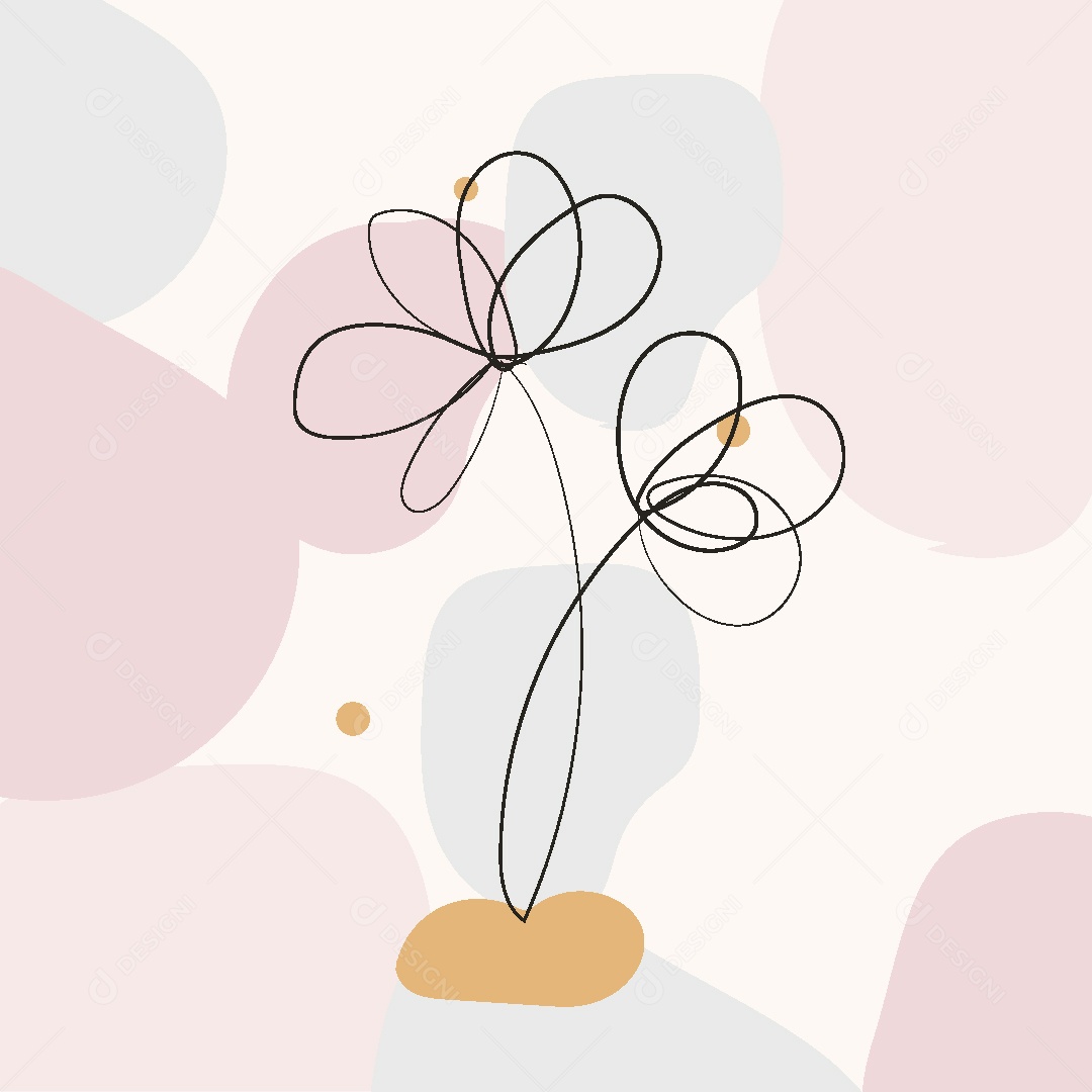 Desenho de Flor Feito a Mão Vetor EPS