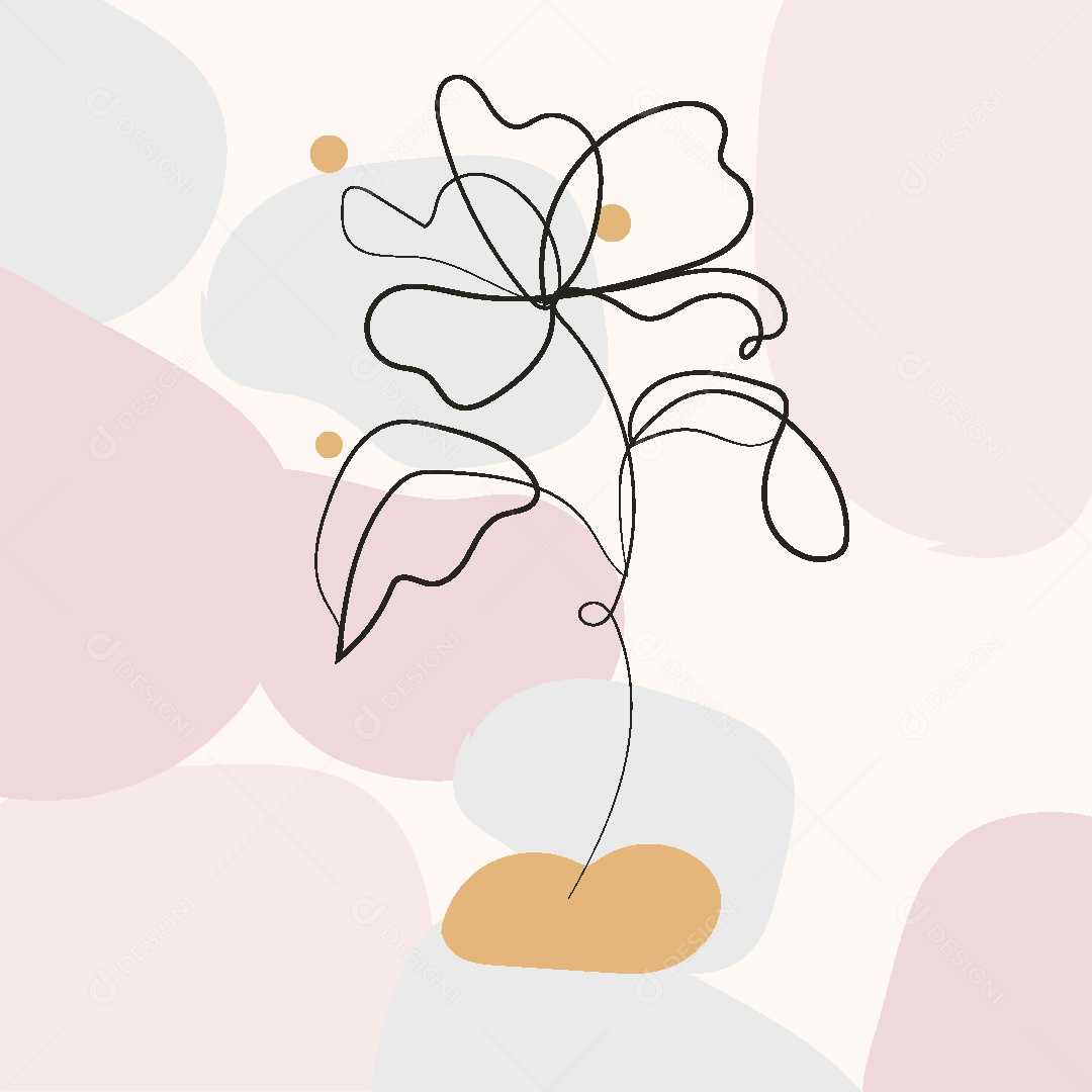 Desenho de Flor Feito a Mão Vetor EPS