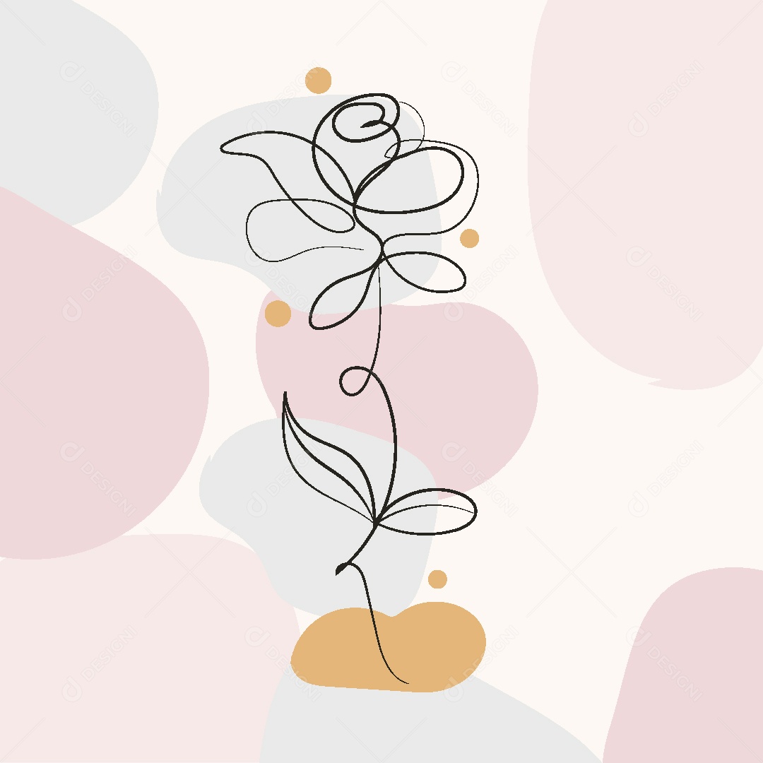 Desenho de Flor Feito a Mão Vetor EPS