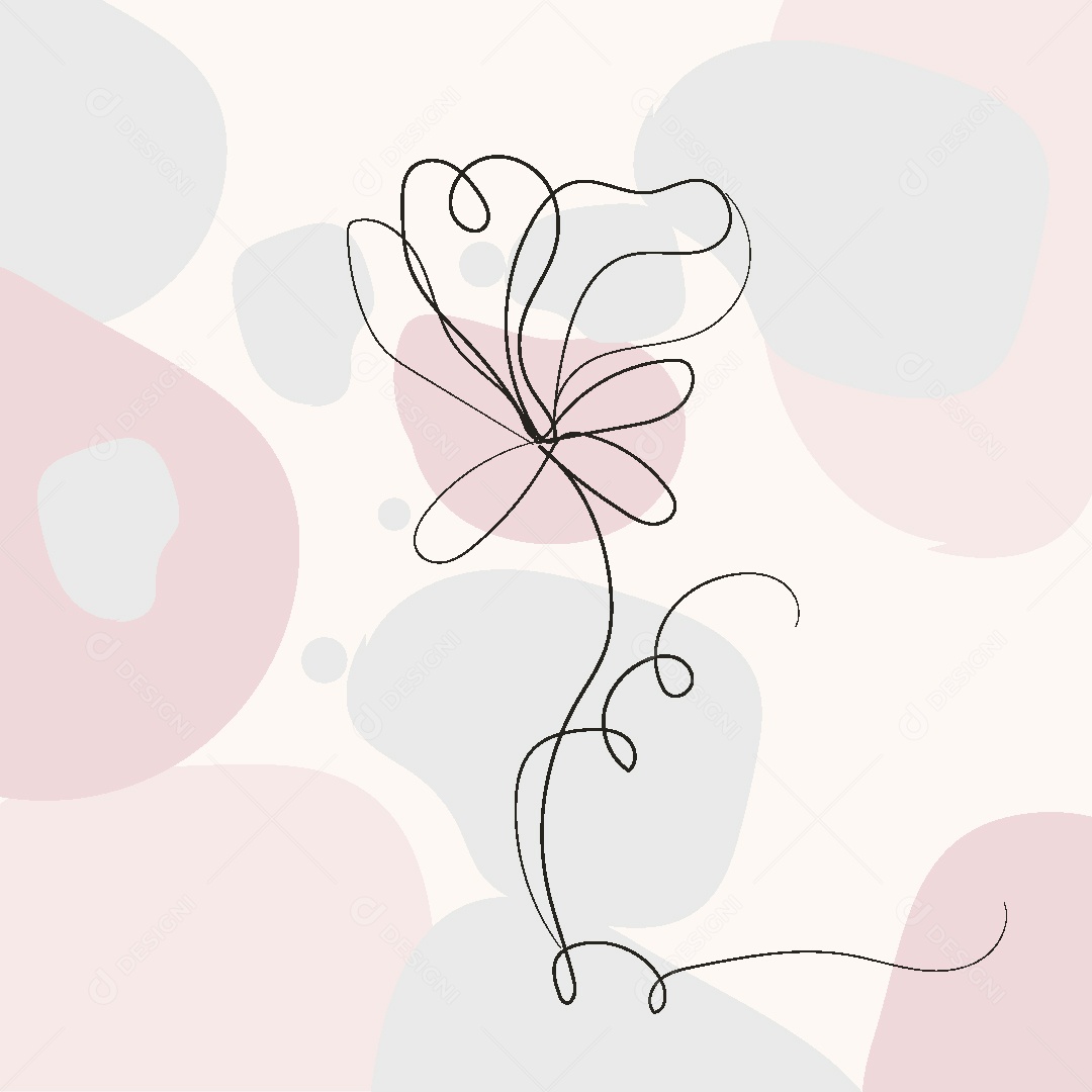 Desenho de Flor Feito a Mão Vetor EPS