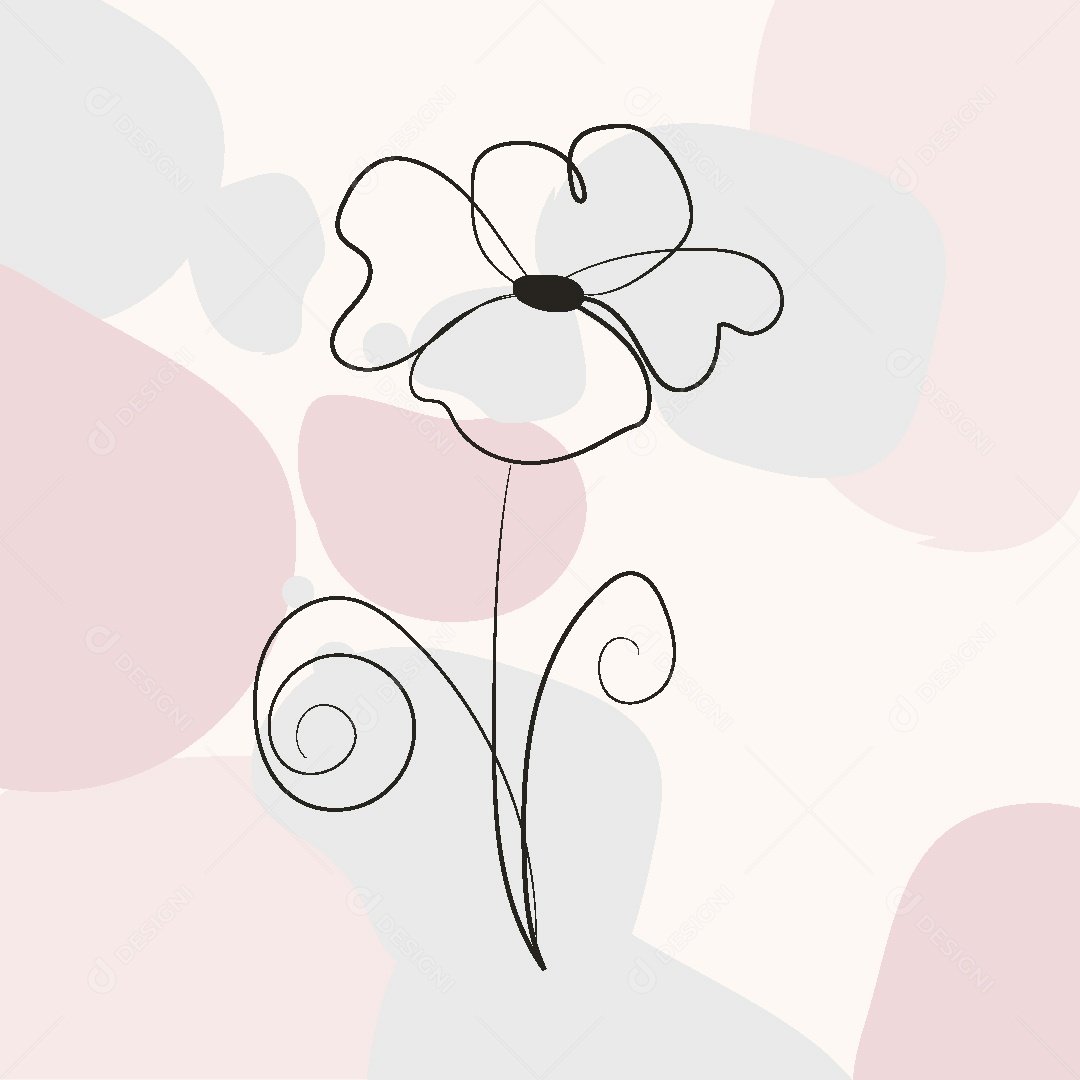 Desenho de Flor Feito a Mão Vetor EPS