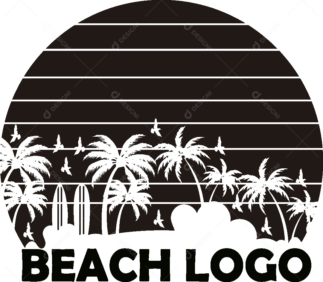 Modelo de Logo de Praia Vetor EPS