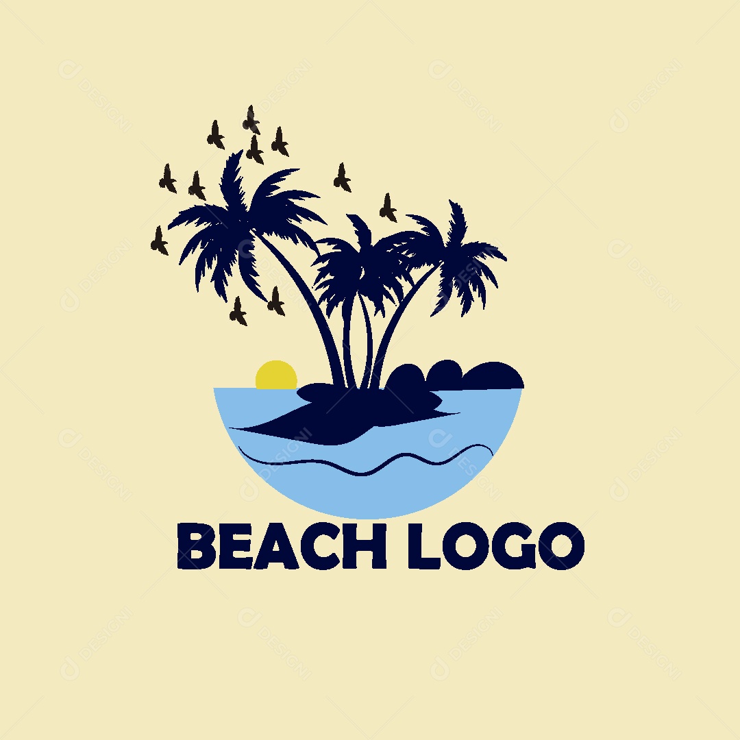 Modelo de Logo de Praia Vetor EPS
