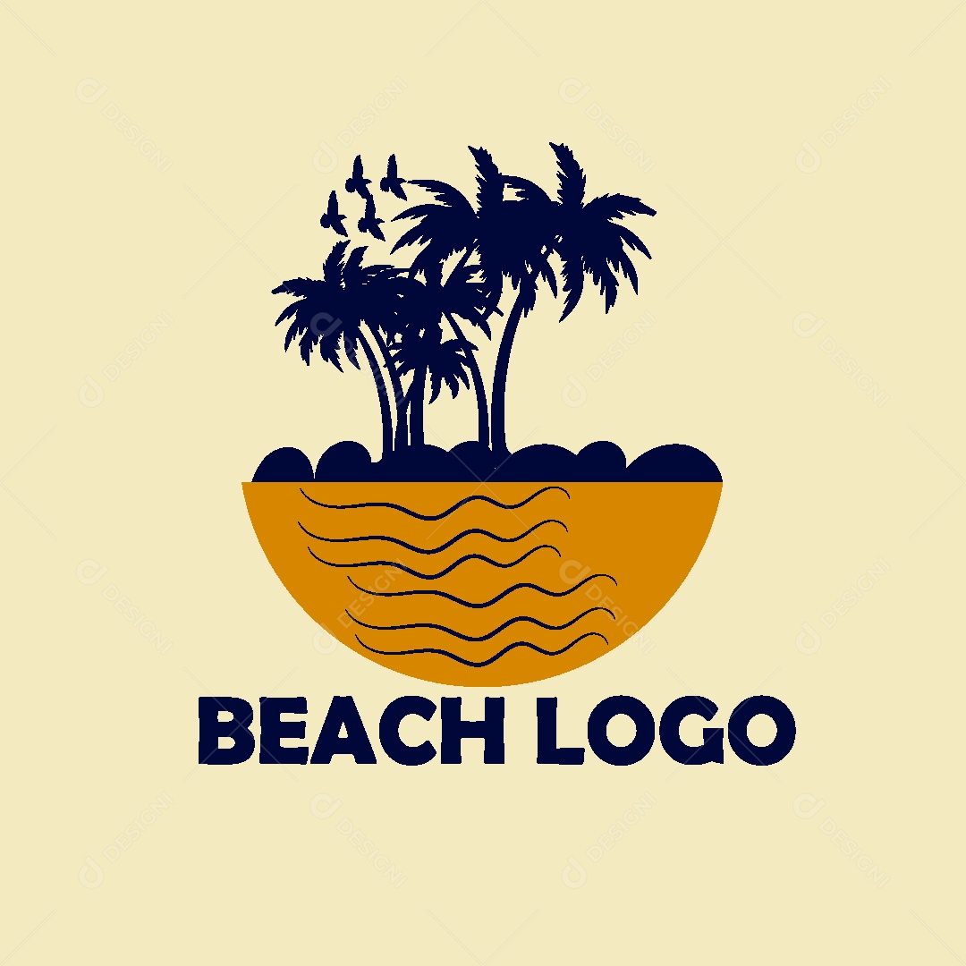 Modelo de Logo de Praia Vetor EPS