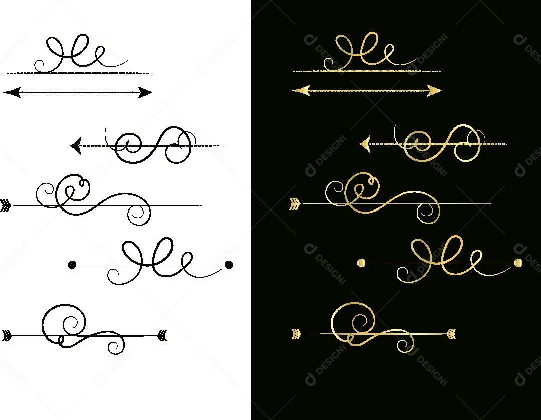 Bordas Florais Feito a Mão Vetor EPS