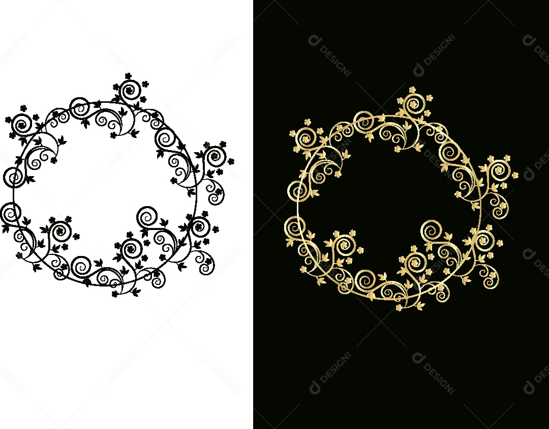 Desenhos Florais Feito a Mão Vetor EPS