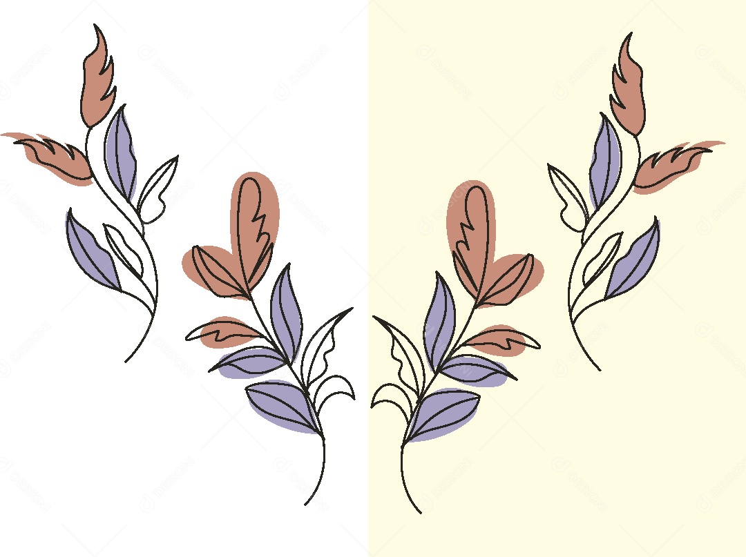 Conjunto de Desenhos de Flores Vetor EPS