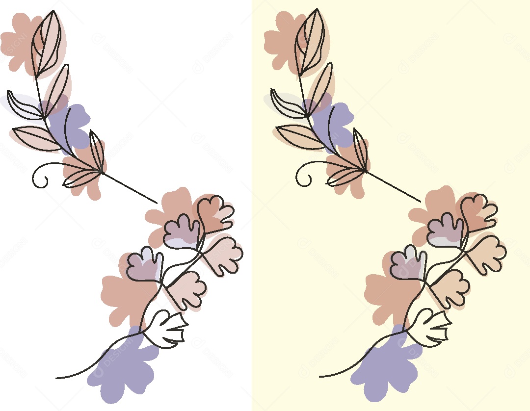 Conjunto de Desenhos de Flores Vetor EPS