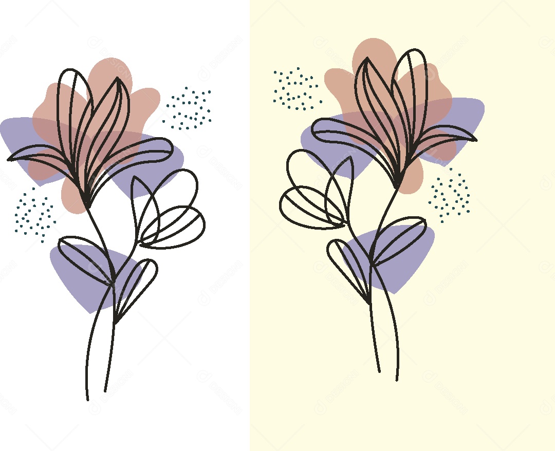 Conjunto de Desenhos de Flores Vetor EPS