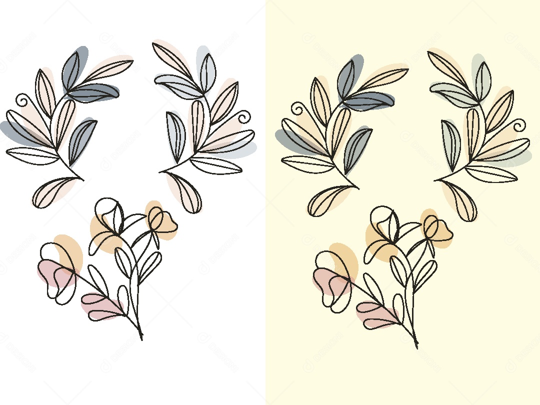 Conjunto de Desenhos de Flores Vetor EPS