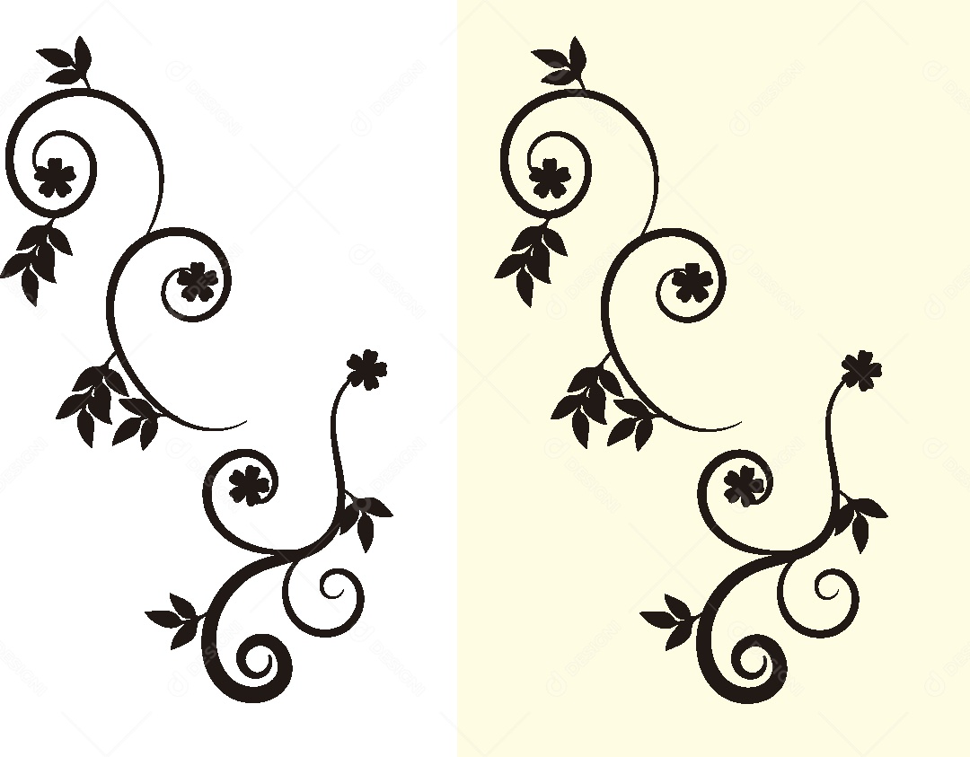 Conjunto de Desenhos Florais Vetor EPS