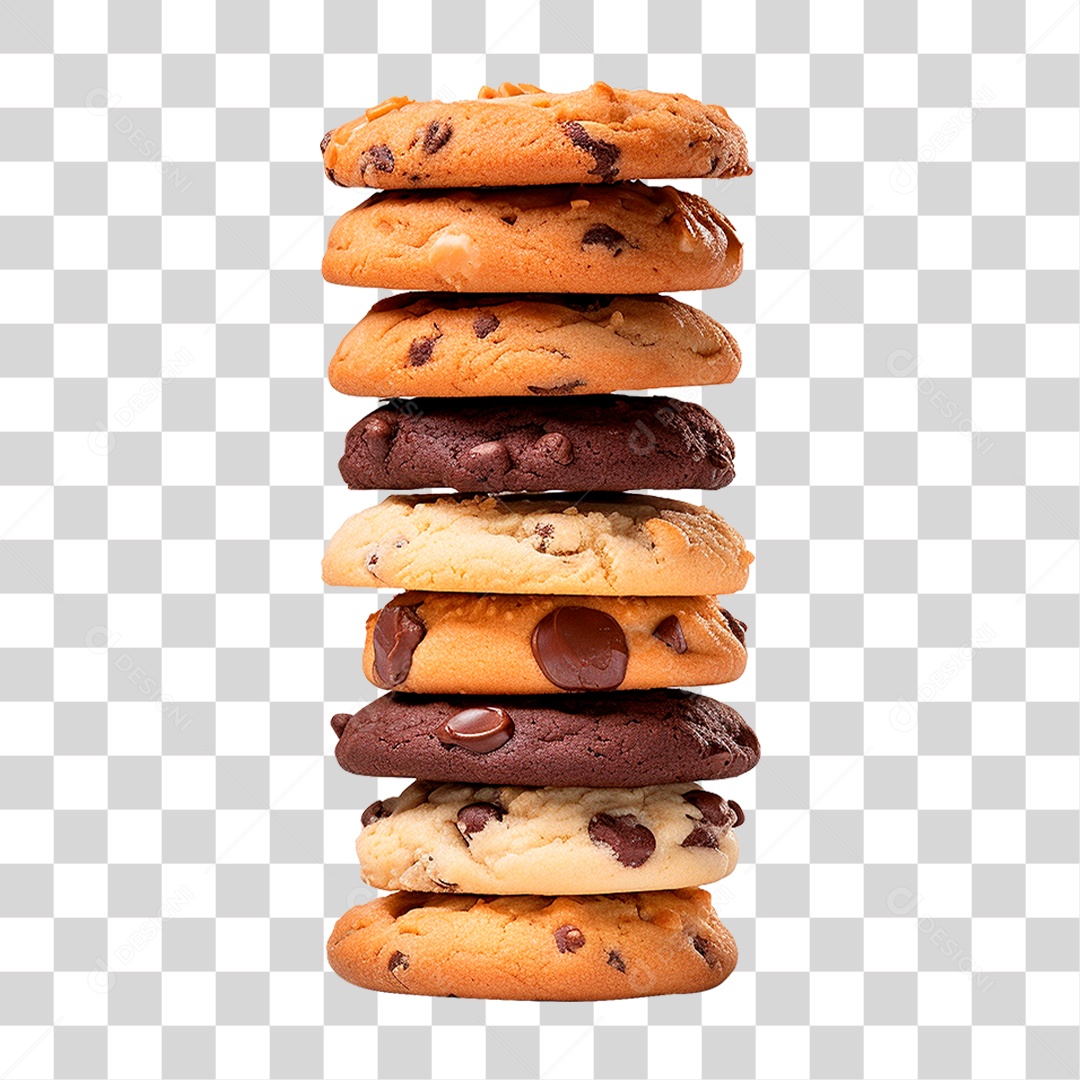 Pilha de Biscoitos PNG Transparente