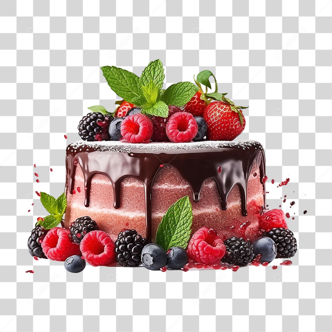 Bolos com Frutas PNG Transparente