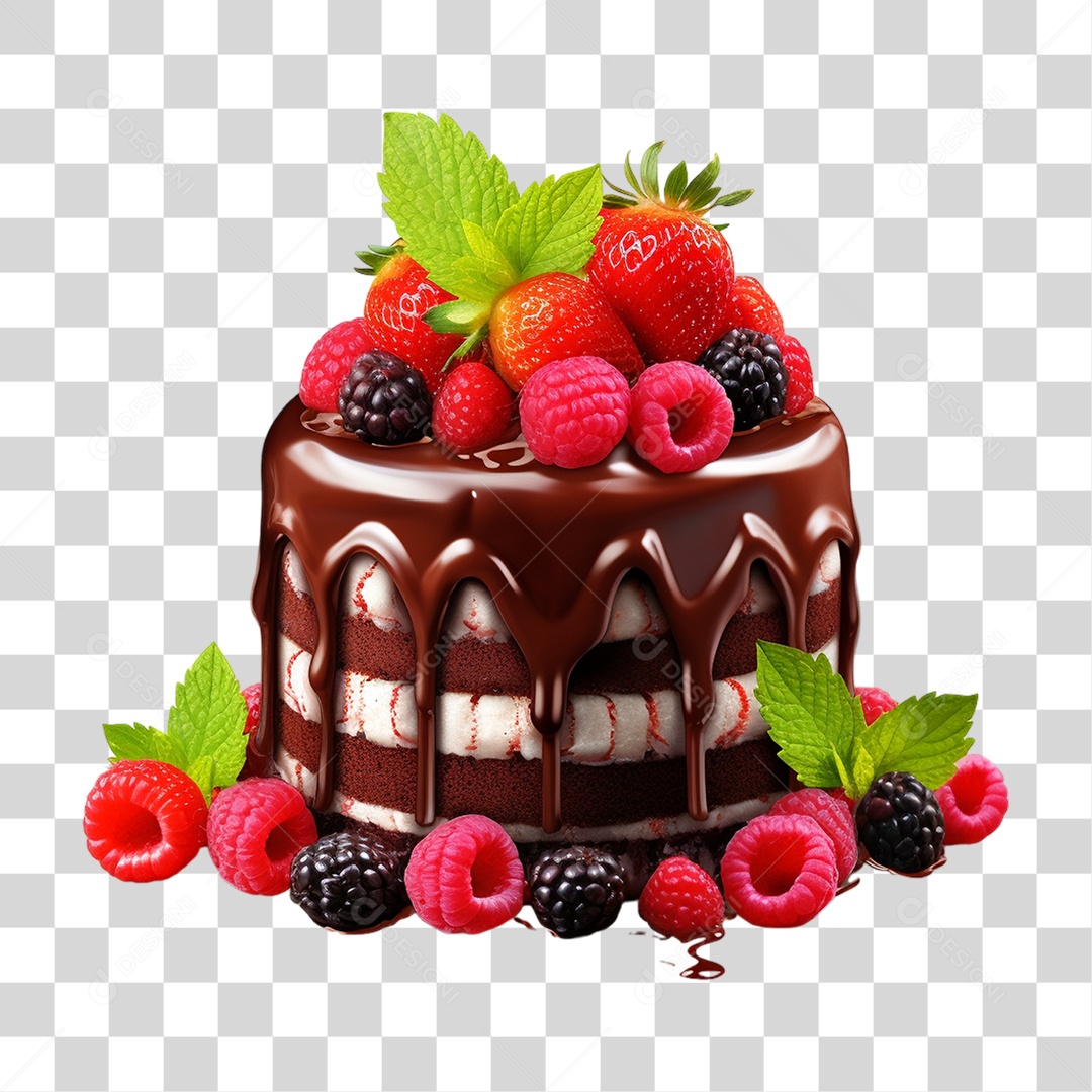 Bolos com Frutas PNG Transparente