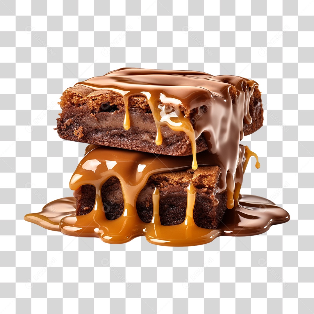 Fatias de Bolo de Chocolate PNG Transparente