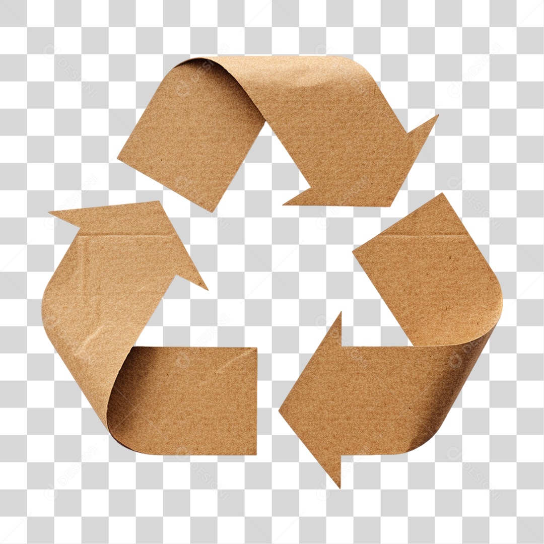 Símbolo de Reciclagem de Papelão PNG Transparente