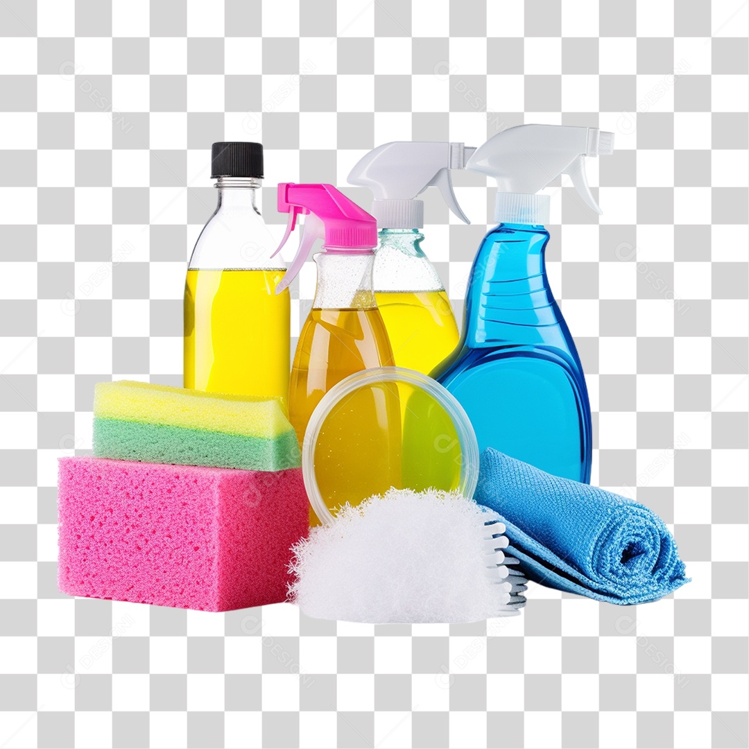Utensílios de Limpeza Química PNG Transparente