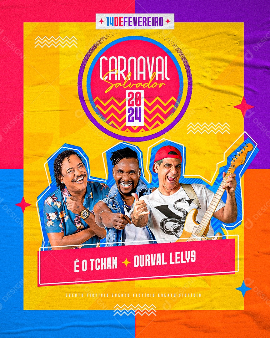Flyer Carnaval é o Tchan Durval Lelys Social Media PSD Editável
