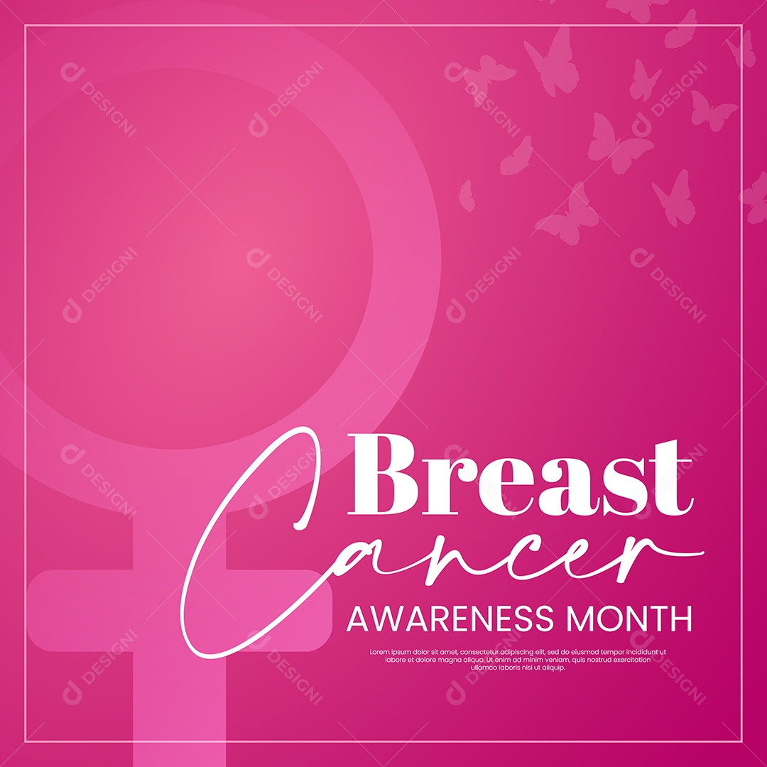 Outubro Rosa Campanha Contra Câncer de Mama Vetor EPS