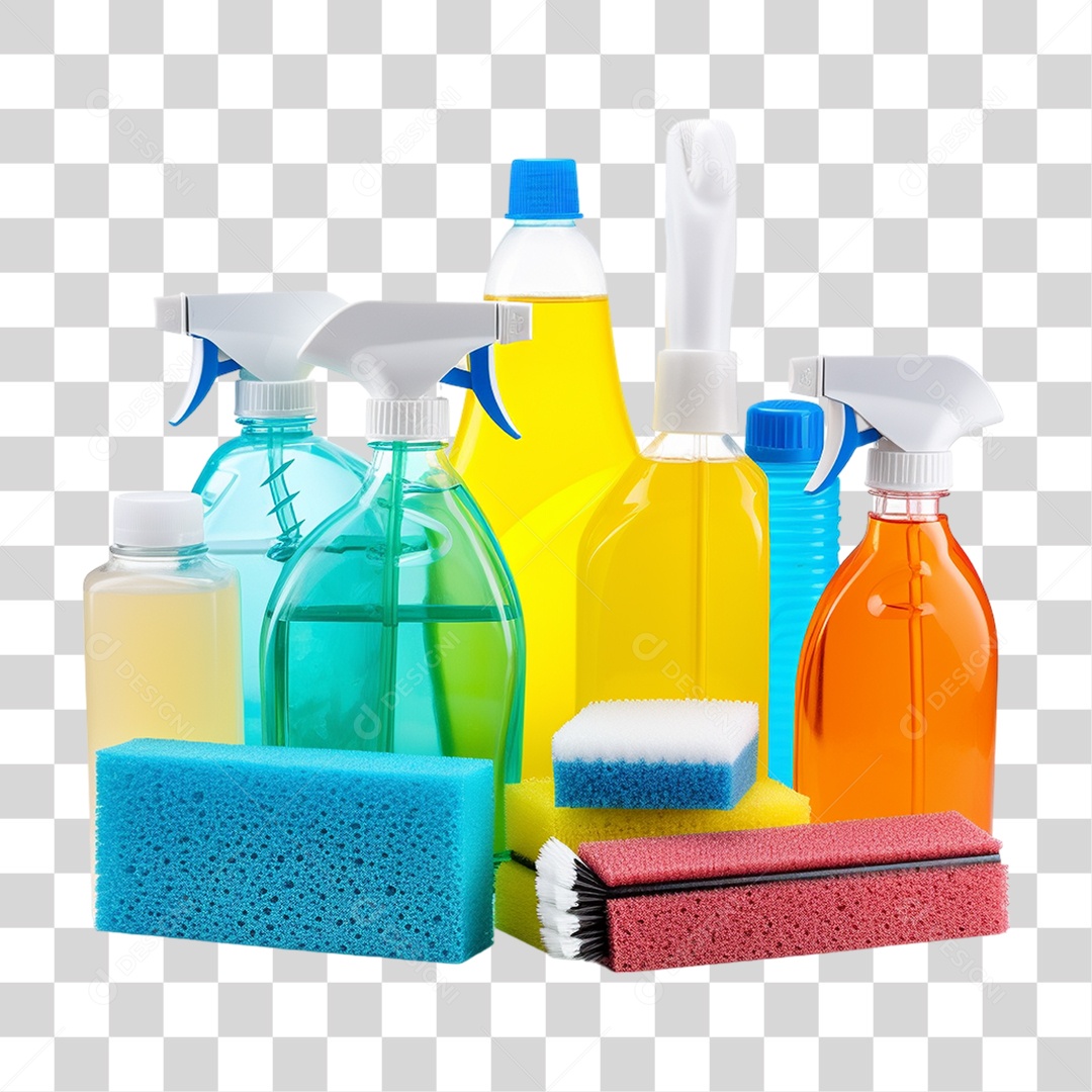 Utensílios de Limpeza Química PNG Transparente