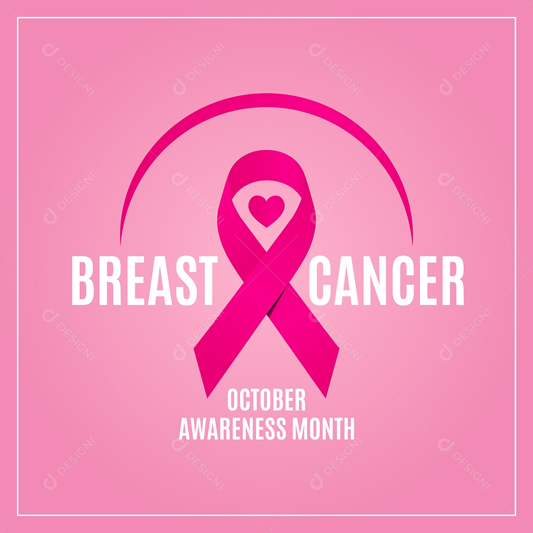 Outubro Rosa Campanha Contra Câncer de Mama Vetor EPS